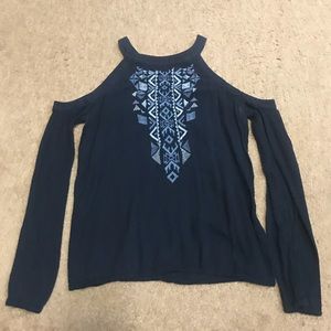 Hollister Off the Shoulder Embroidered Top